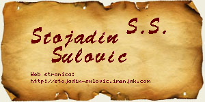 Stojadin Šulović vizit kartica